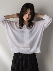 【新色追加】LEVITAシアーVネックドルマンニットプルオーバー≪手洗い可能≫