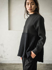 ケーブルニットペプラムドッキングプルオーバー≪手洗い可能≫