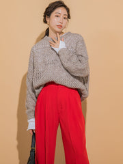 【ざっくりメッシュが可愛い】メッシュラメニット《手洗い可能》