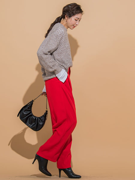 【ざっくりメッシュが可愛い】メッシュラメニット《手洗い可能》