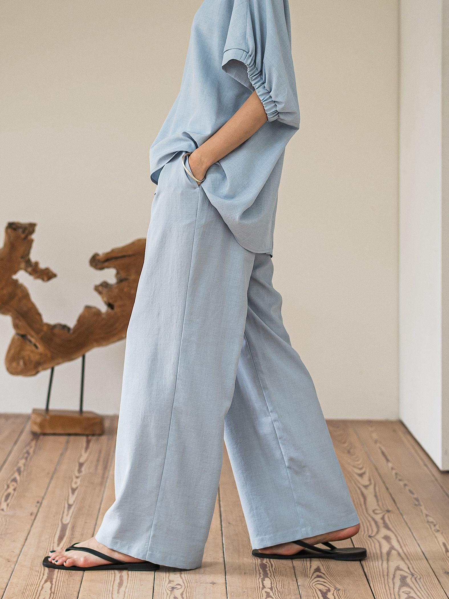 【新色追加】イージーワイドパンツ≪手洗い可能 / セットアップ対応≫