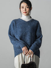 【WEB限定】≪洗えるニット/Lサイズあり≫カジュアルモヘヤニット