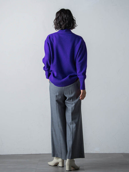 【洗えるニット】ウールカシミヤハイネックプルオーバー