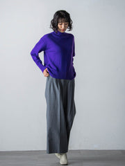 【洗えるニット】ウールカシミヤハイネックプルオーバー