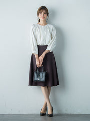 撥水加工 美シルエットフレアスカート≪洗濯機で洗える≫