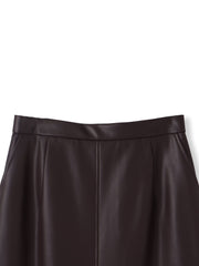ストレッチレザーライクIラインスカート