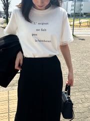 【WEB限定】チュールレイヤードロゴカットソー≪手洗い可能≫