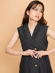リネンライクシャンブレージレワンピース≪手洗い可能≫
