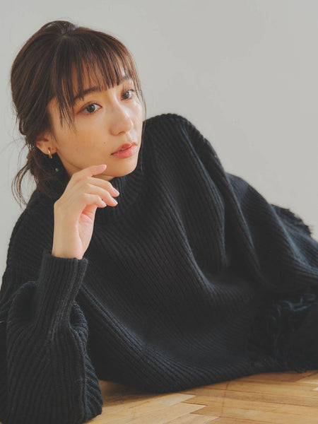 【WEB別注】ブレンドヤーンフリンジニット≪手洗い可能≫