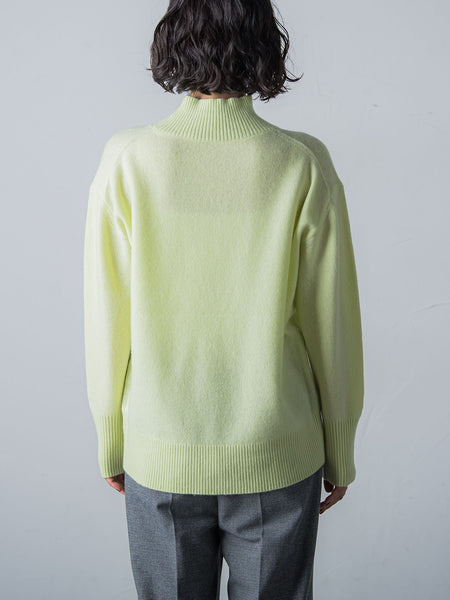 【洗えるニット】ウールカシミヤハイネックプルオーバー