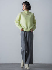【洗えるニット】ウールカシミヤハイネックプルオーバー