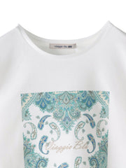 ペイズリープリントTシャツ≪洗濯機で洗える≫