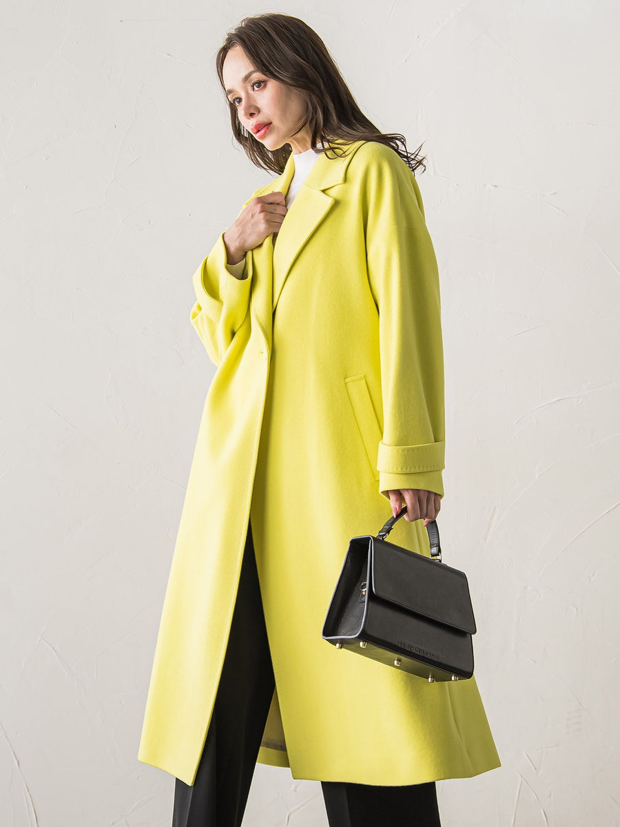 うさとの服　フード付きロングコート　ブルー　イエロー　Usaato うさとの服 フード付きロングコート ブルー イエロー Usaato うさとの