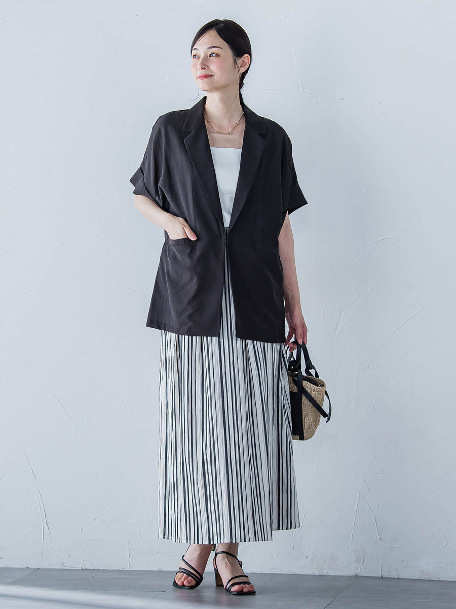 朝日　美品 ワッシャーストライプスカート | LAUTREAMONT（ロートレアモン