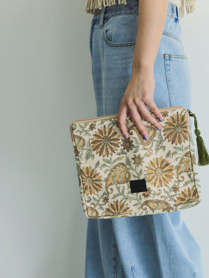 ハンドブロックプリントポーチ