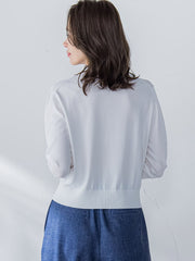 【新色追加】ハーブ刺繍カーディガン≪手洗い可能≫
