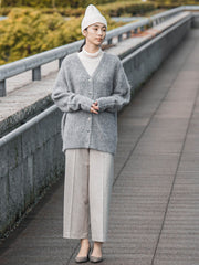ヘアリーアルパカシャギーニットカーディガン