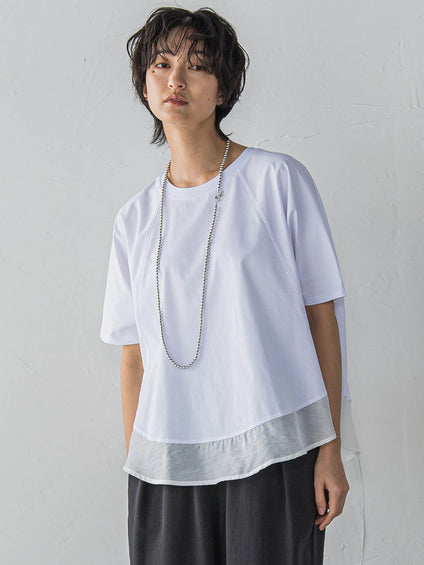 【新色追加】ドライコットン裾ドッキングドルマンプルオーバー≪洗濯機で洗える≫