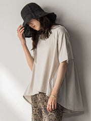 【WEB限定】前後ドッキングフレアTシャツ≪接触冷感/洗濯機で洗える≫