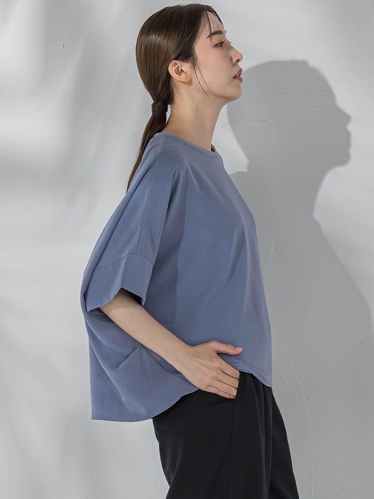 ハイストレッチカットソーブラウス≪洗濯機で洗える≫