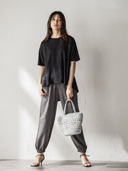【WEB限定】前後ドッキングフレアTシャツ≪接触冷感/洗濯機で洗える≫