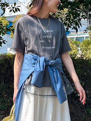 【WEB限定】チュールレイヤードロゴカットソー≪手洗い可能≫