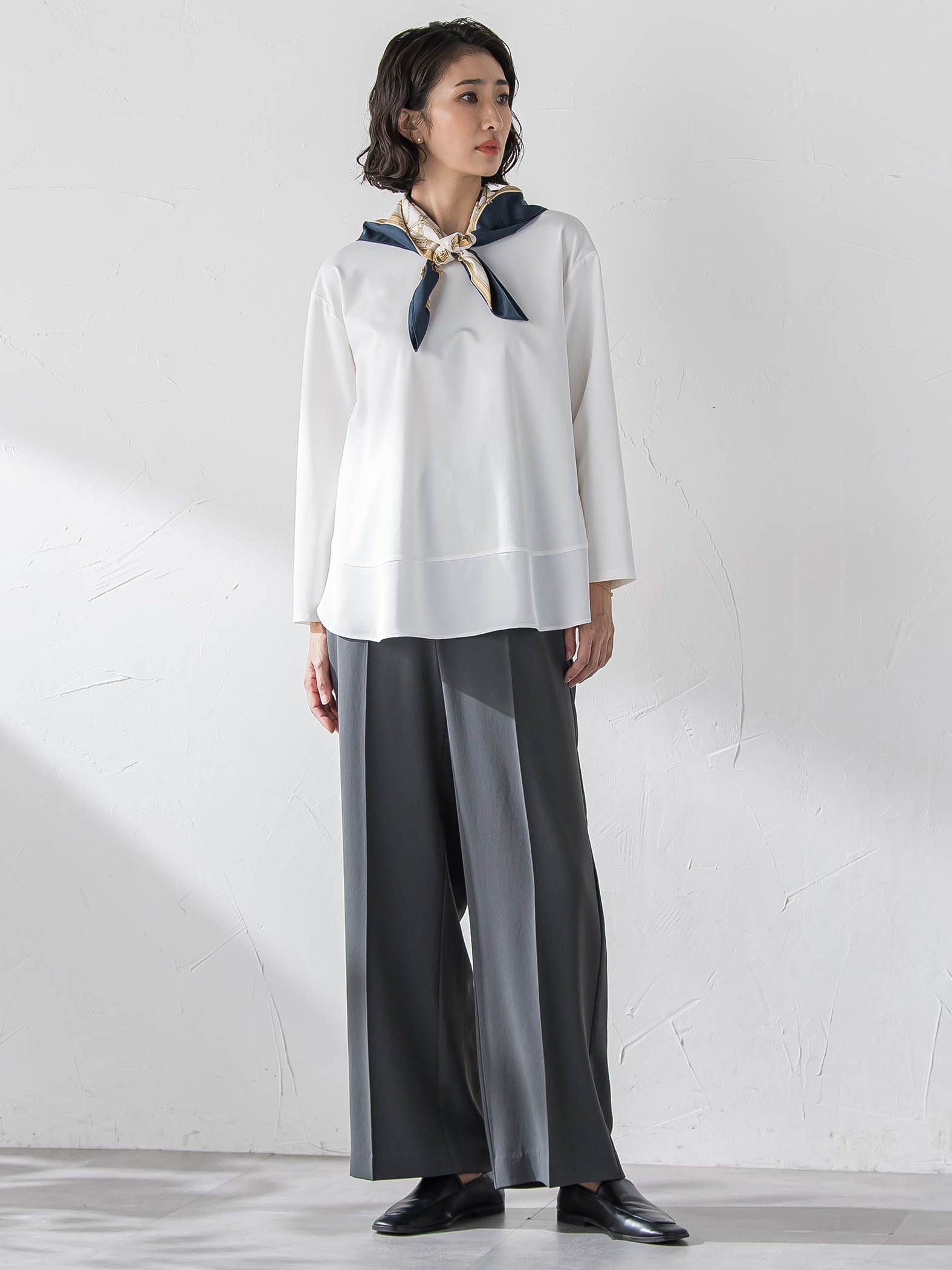 【カタログ掲載】ハイストレッチカルゼワイドパンツ