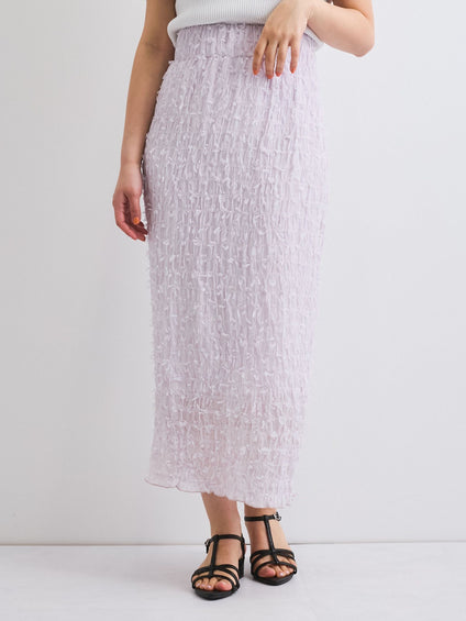 シャーリングシフォンタイトスカート≪手洗い可能≫