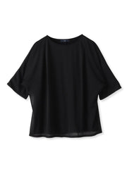 【大きいサイズ】トリコットシフォンカットソー≪洗濯機で洗える≫