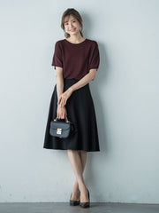 撥水加工 美シルエットフレアスカート≪洗濯機で洗える≫