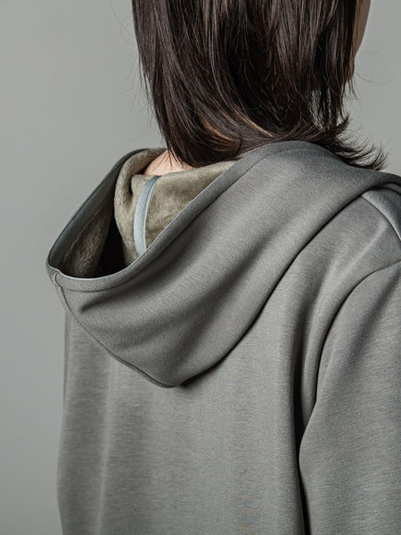 【WEB限定商品/2レングス/洗濯機で洗える】ふんわり肌触り裏ボア・フード付きカットソーコート