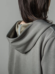 【WEB限定商品/2レングス/洗濯機で洗える】ふんわり肌触り裏ボア・フード付きカットソーコート