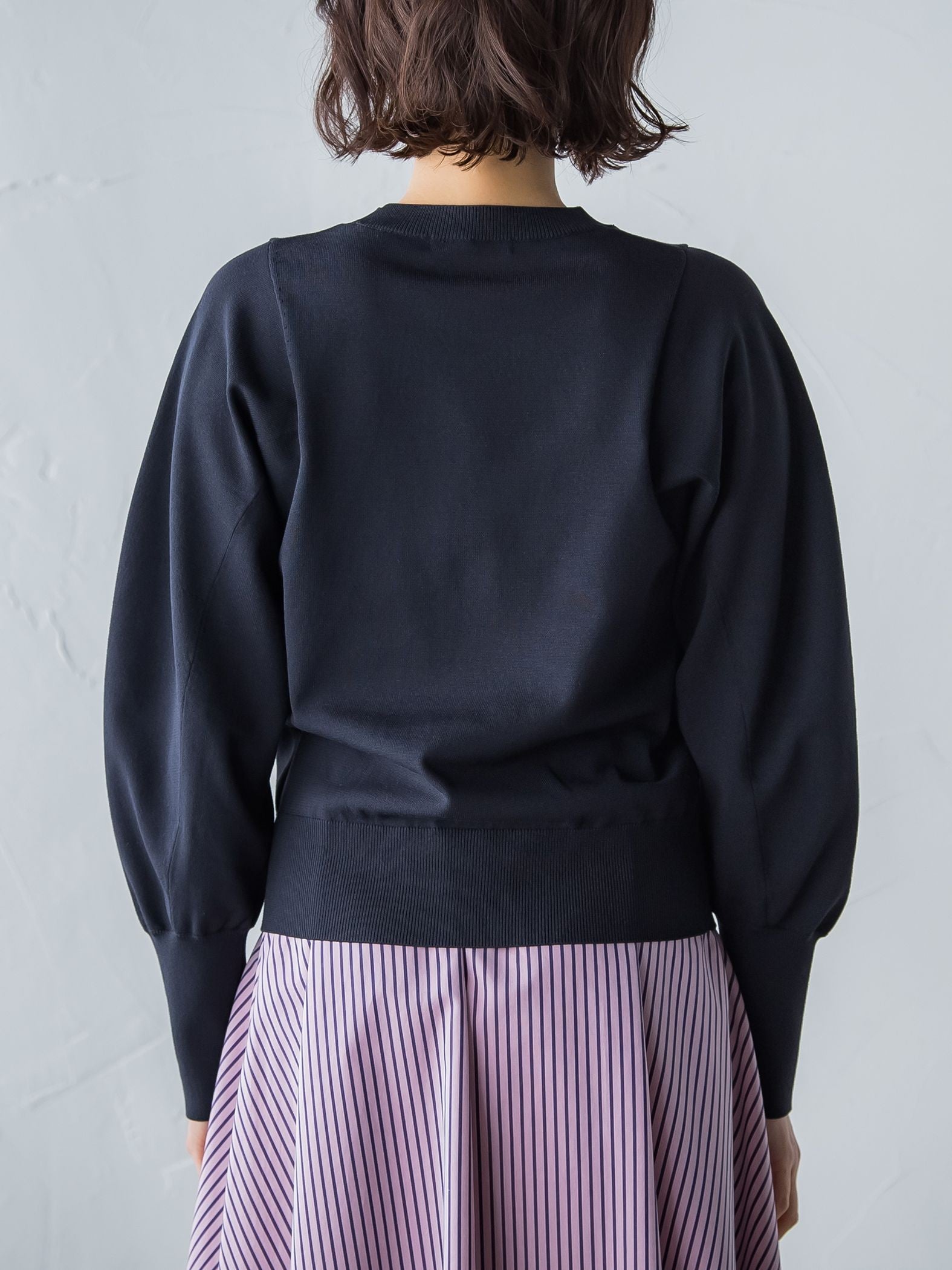 【洗えるニット】フォルムスリーブニット