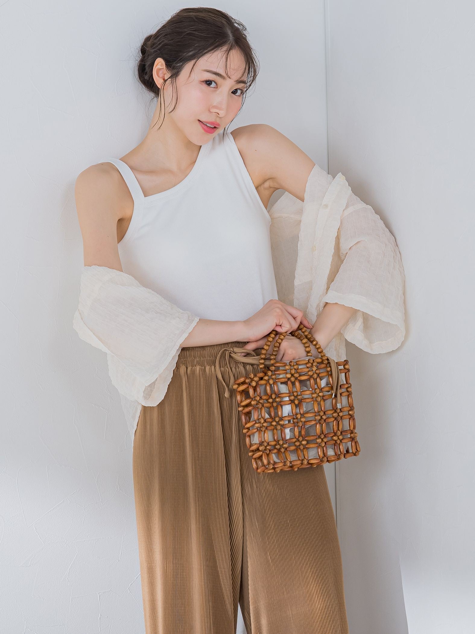 【大人女子のための優秀タンク】パット付アシメリブ《洗濯機で洗える》