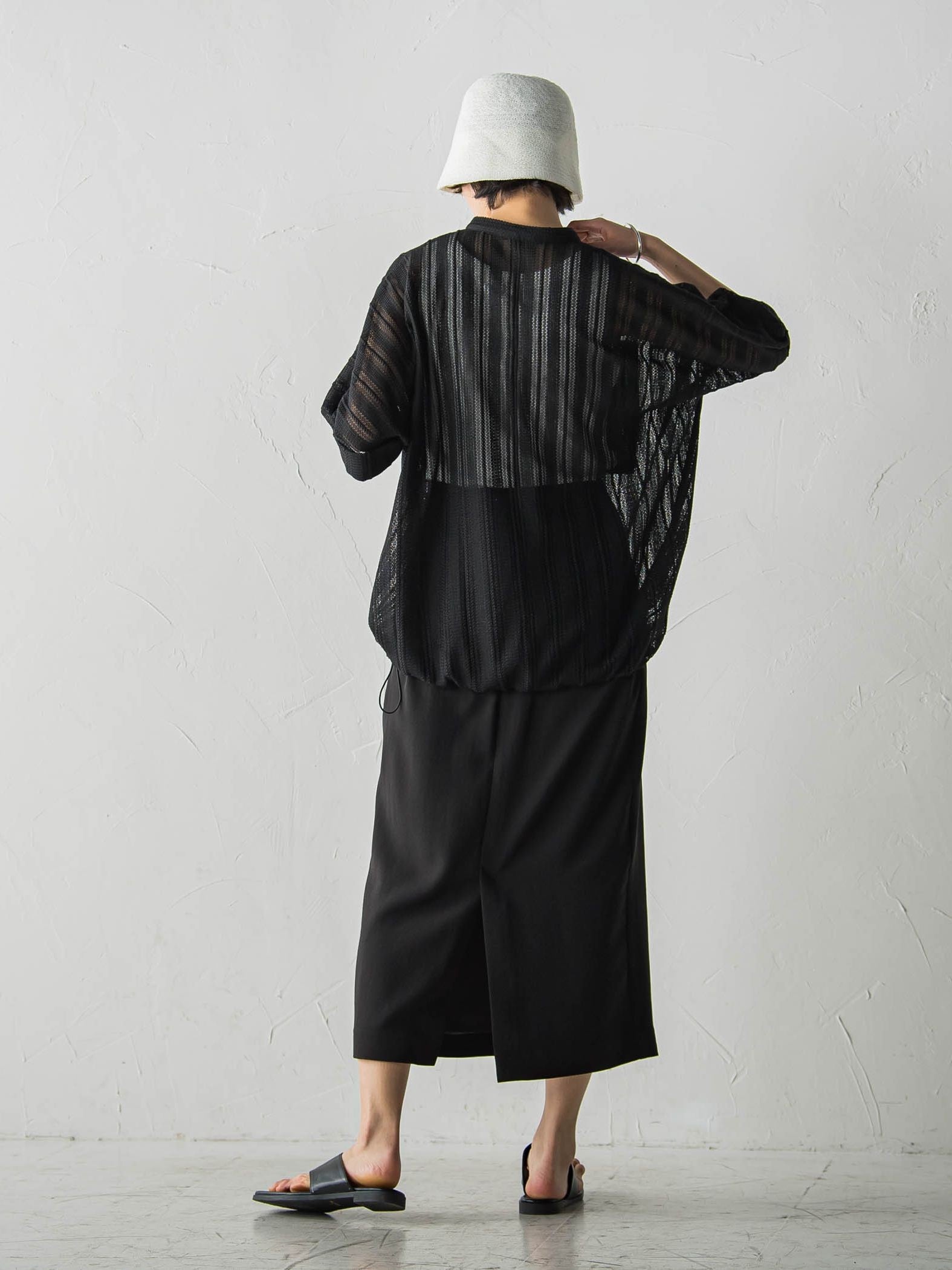 メッシュレースドルマンシャツ