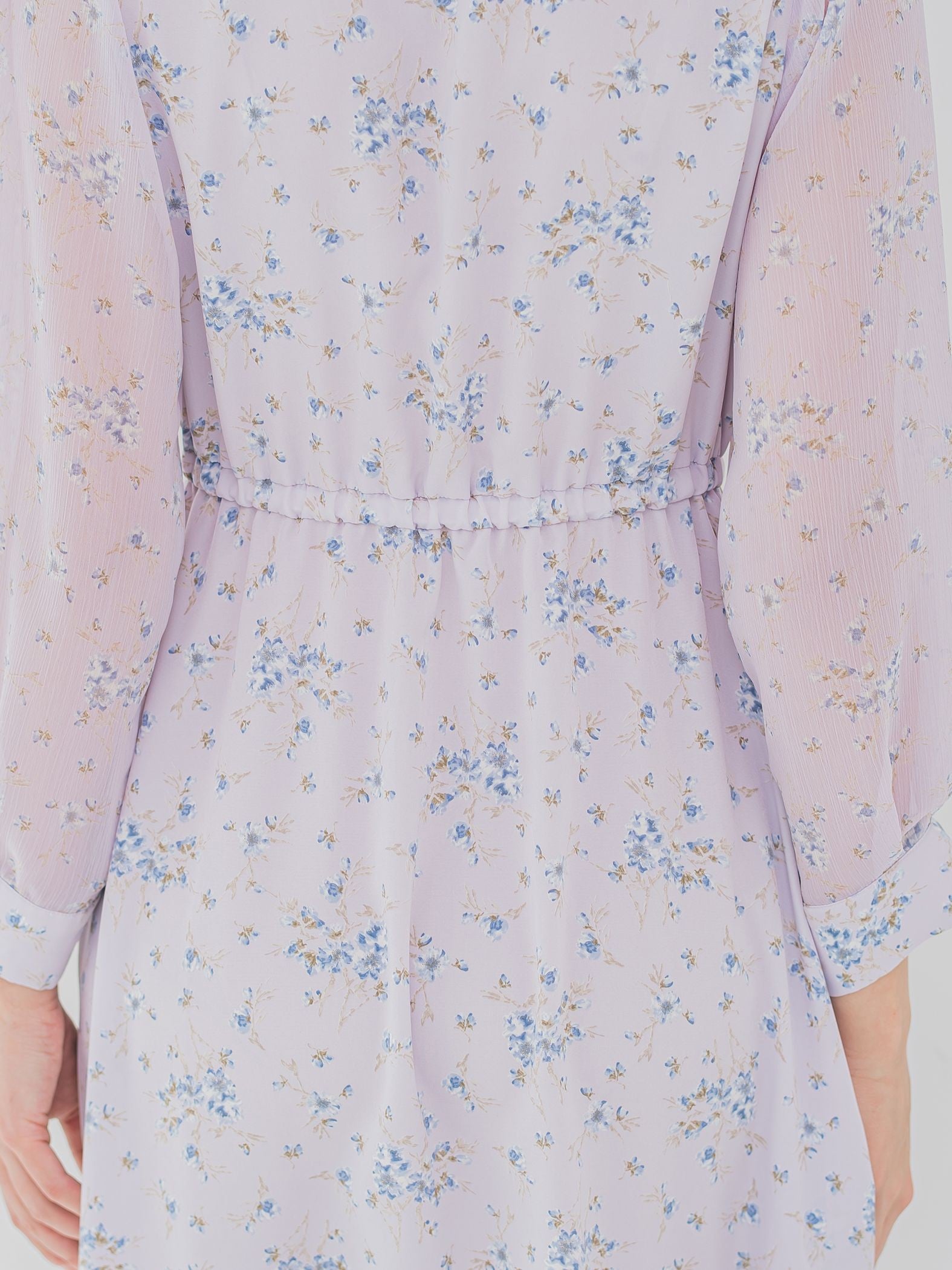 花柄シフォンワンピース ≪洗濯機で洗える≫