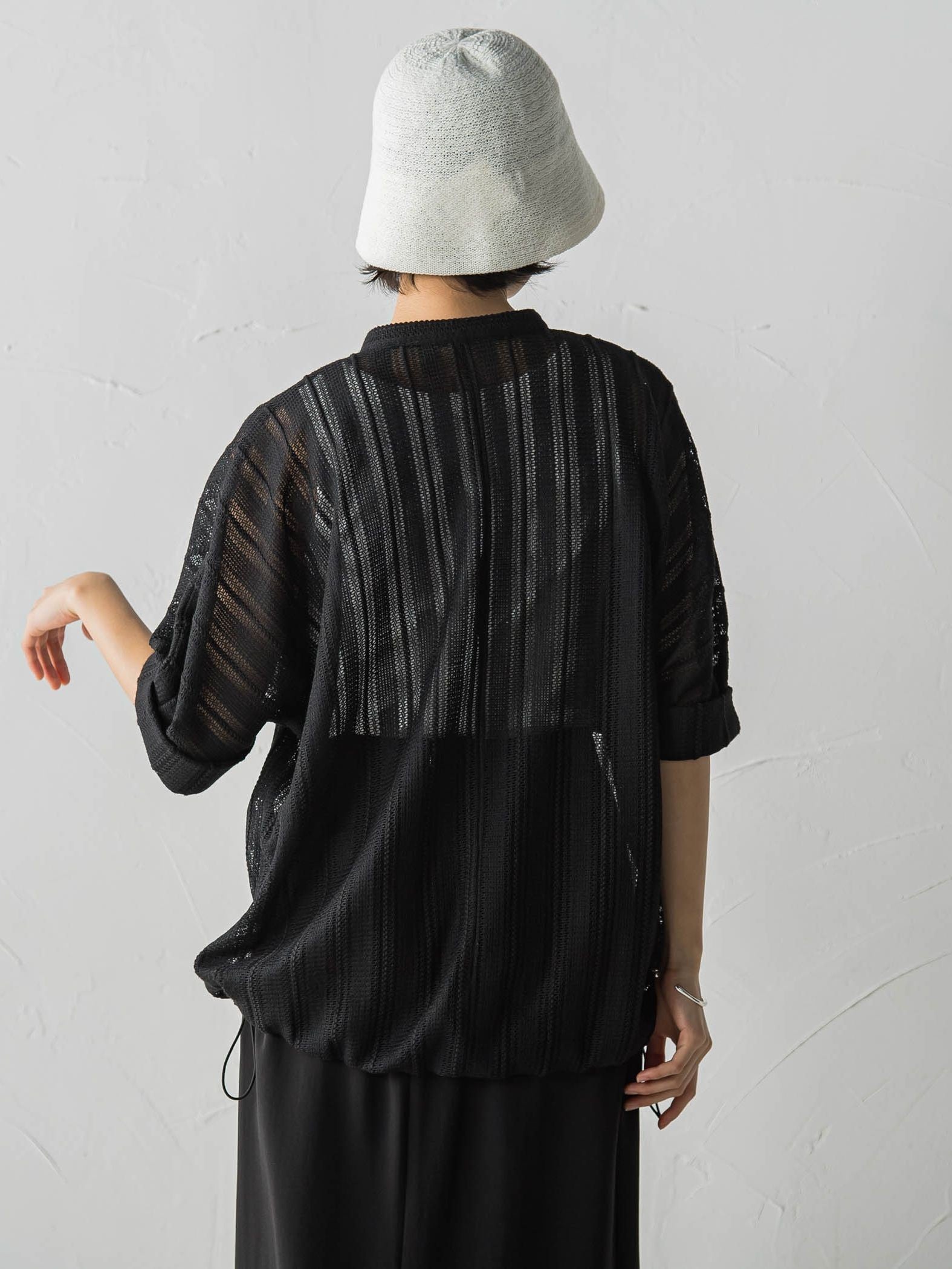 メッシュレースドルマンシャツ