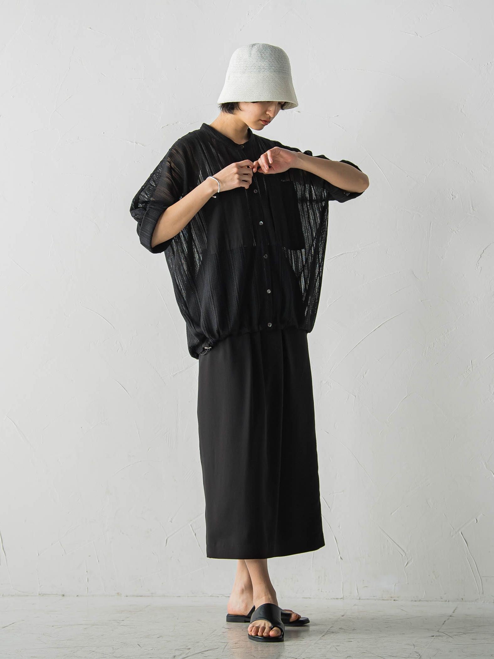 メッシュレースドルマンシャツ