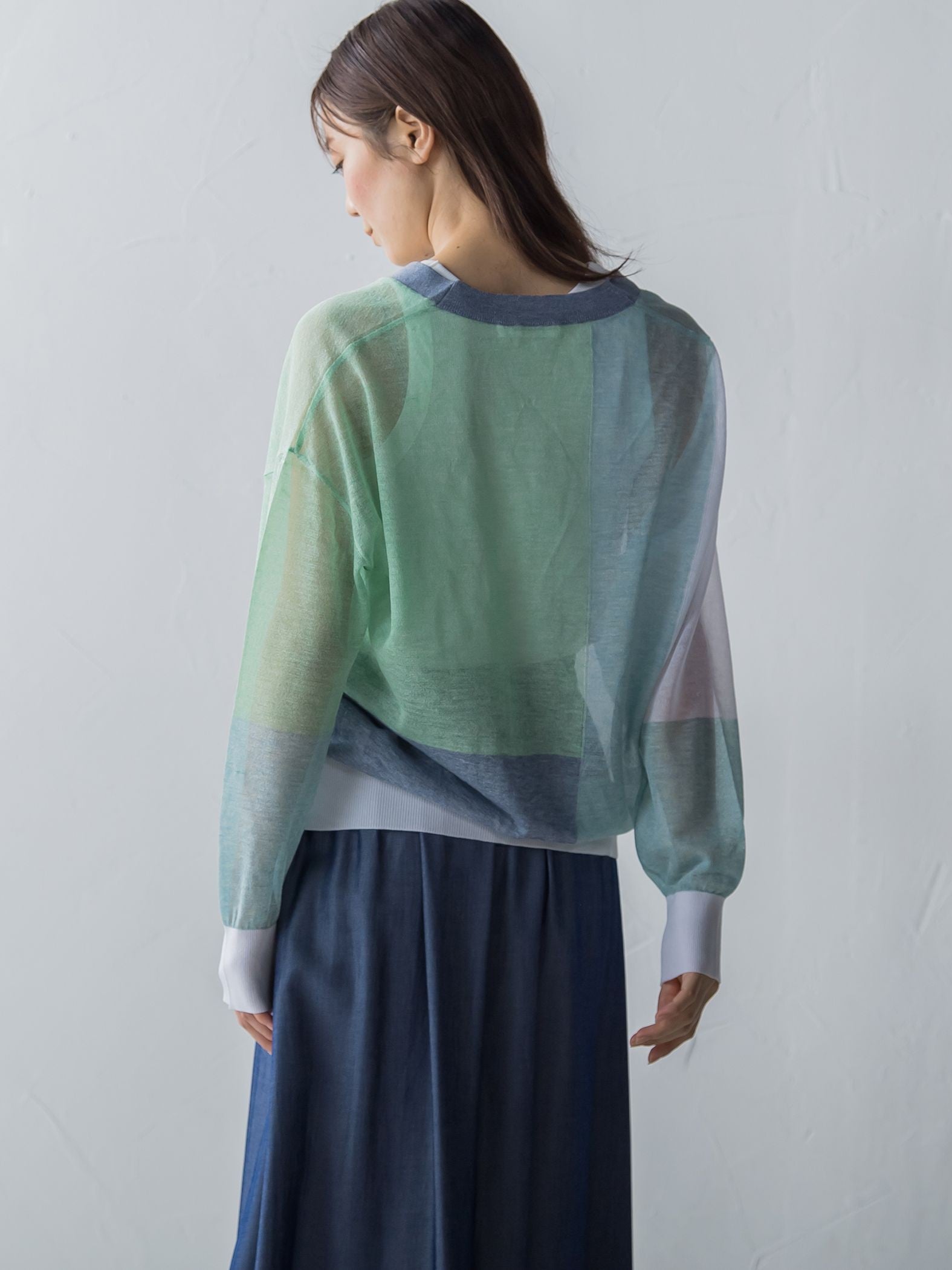 LEVITAブロッキングシアーカーディガン≪手洗い可能≫