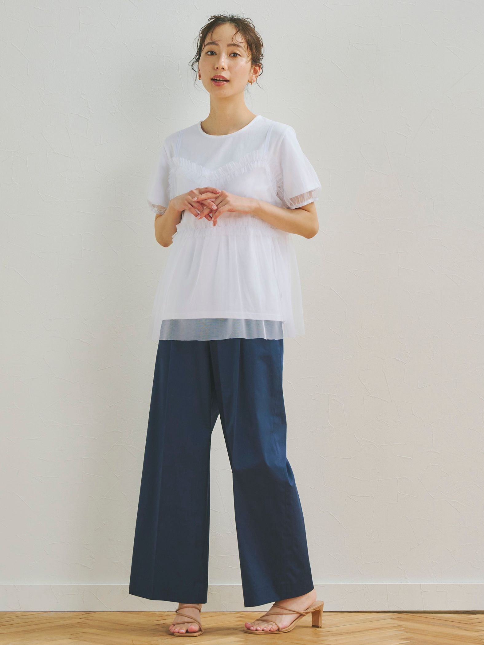 チュールビスチェ付きTシャツ