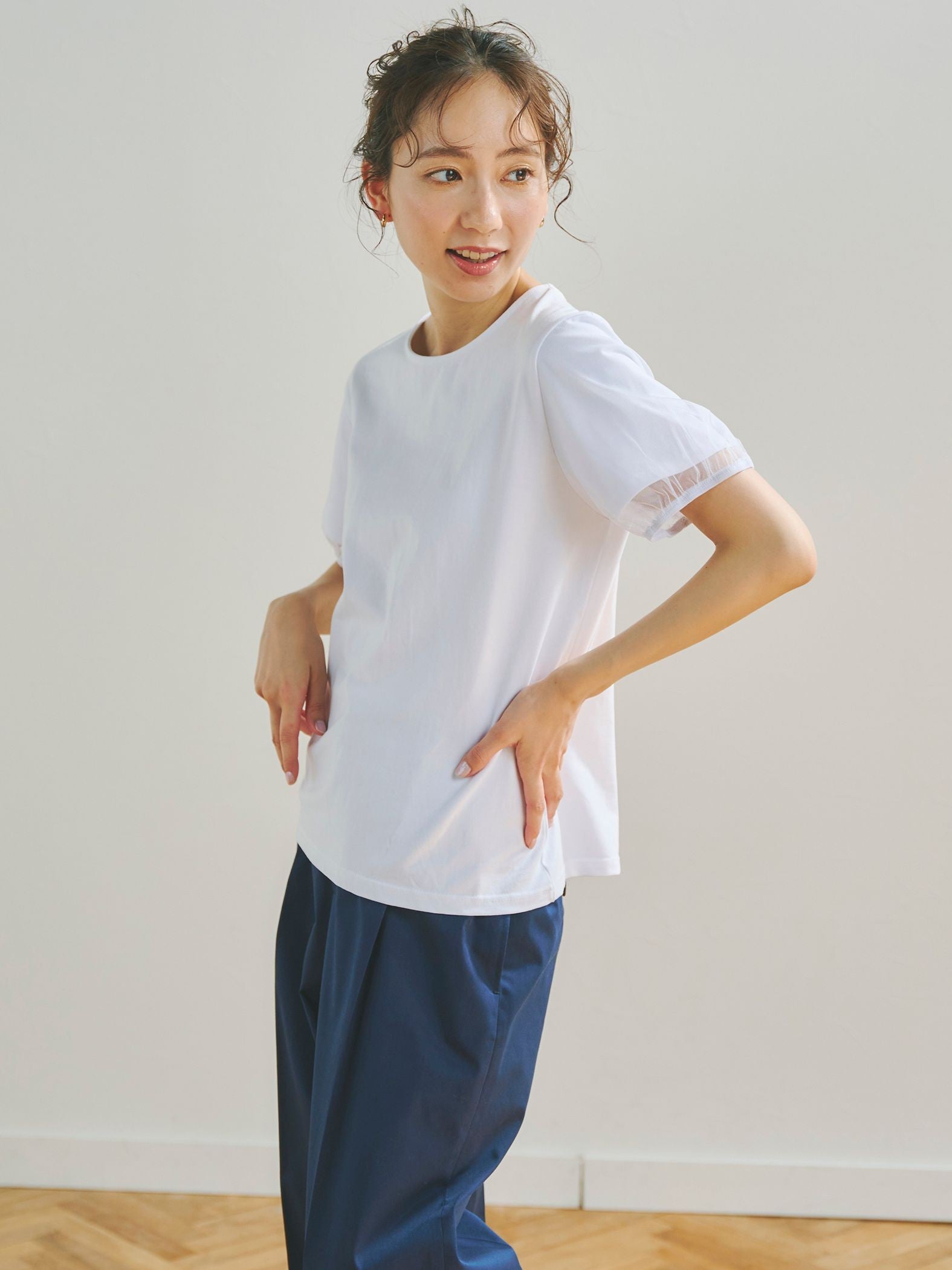 チュールビスチェ付きTシャツ