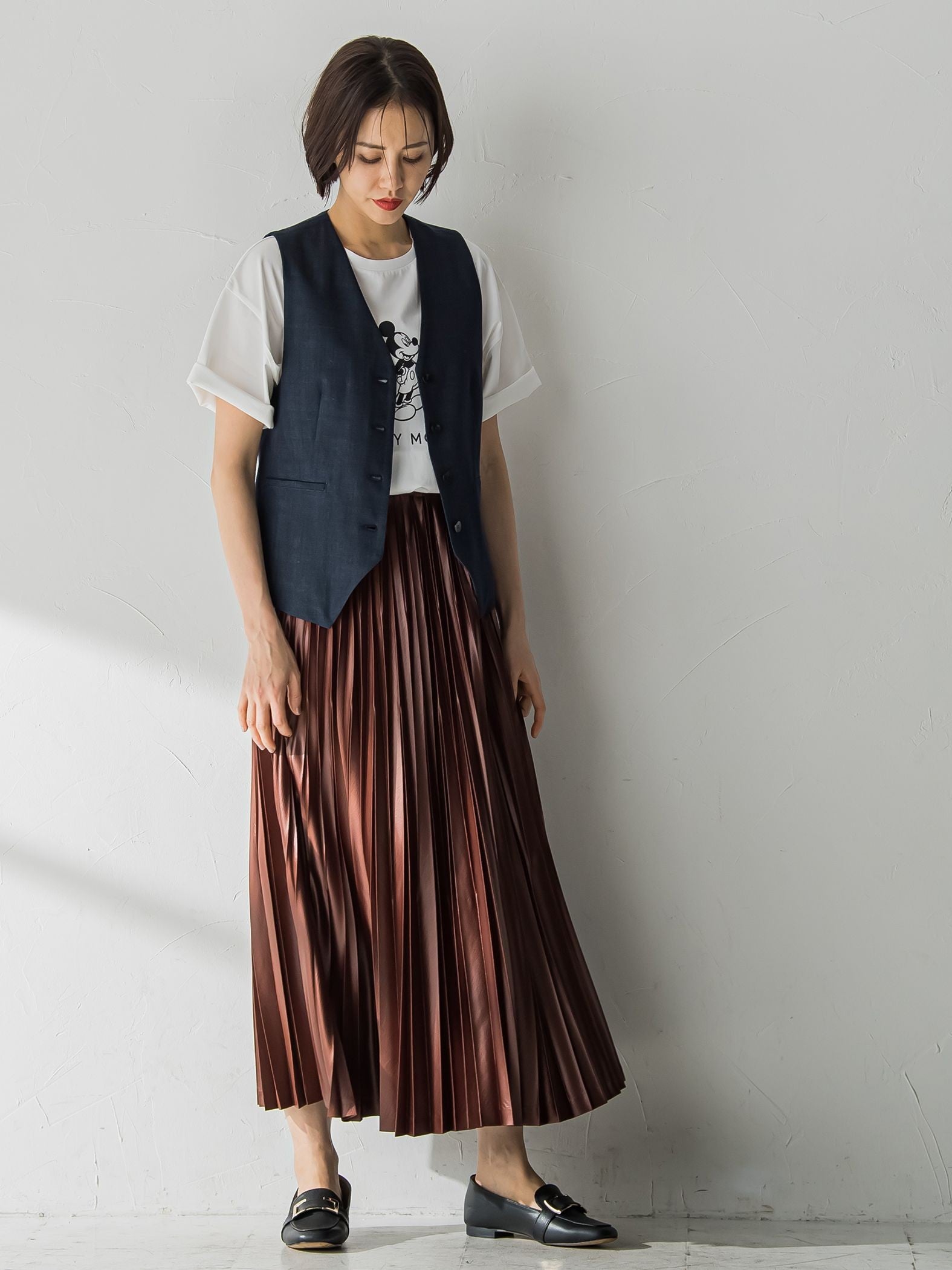 【おとなデニム】マニッシュジレ≪洗える≫