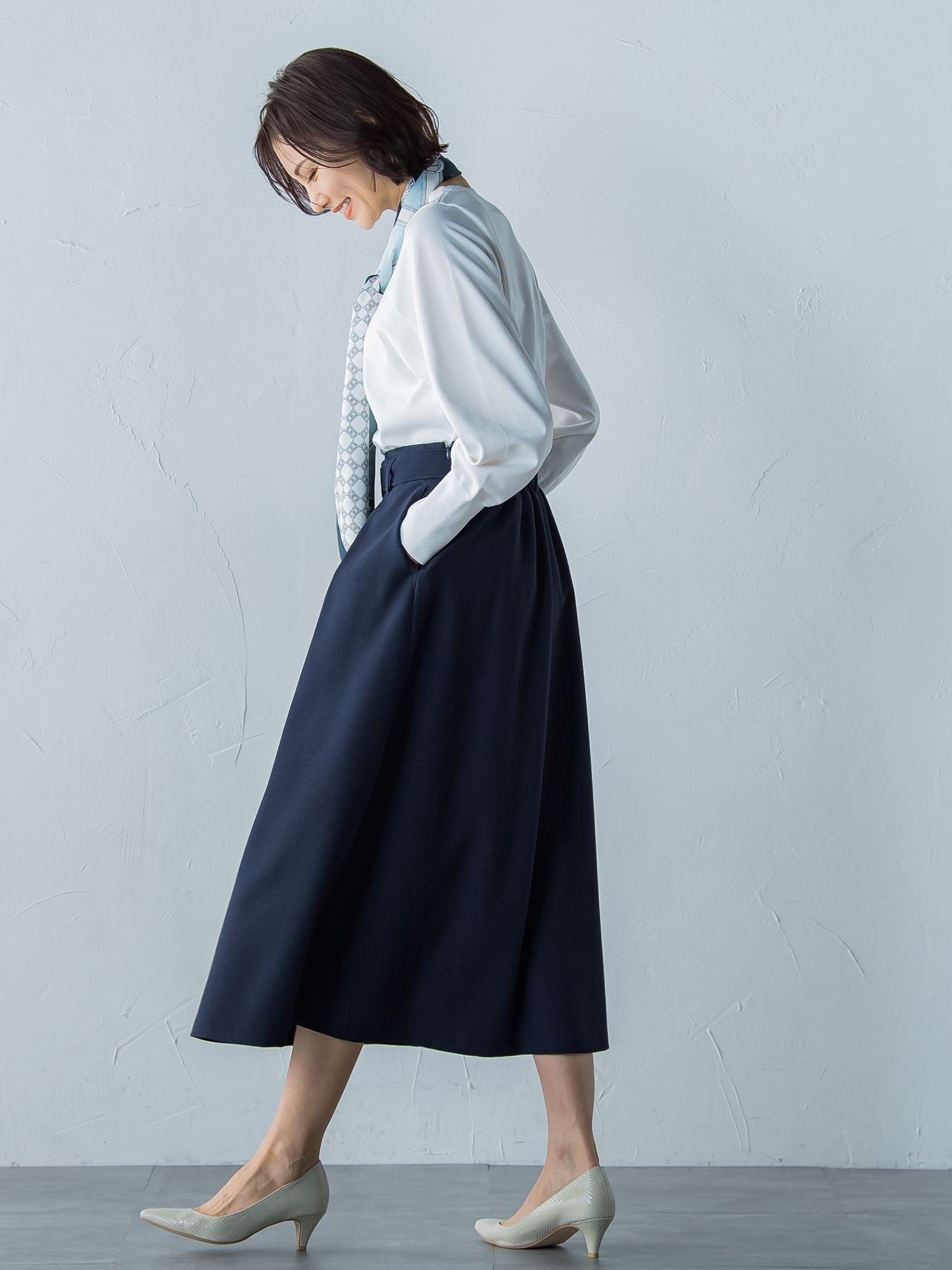【洗えるニット】フォルムスリーブニット