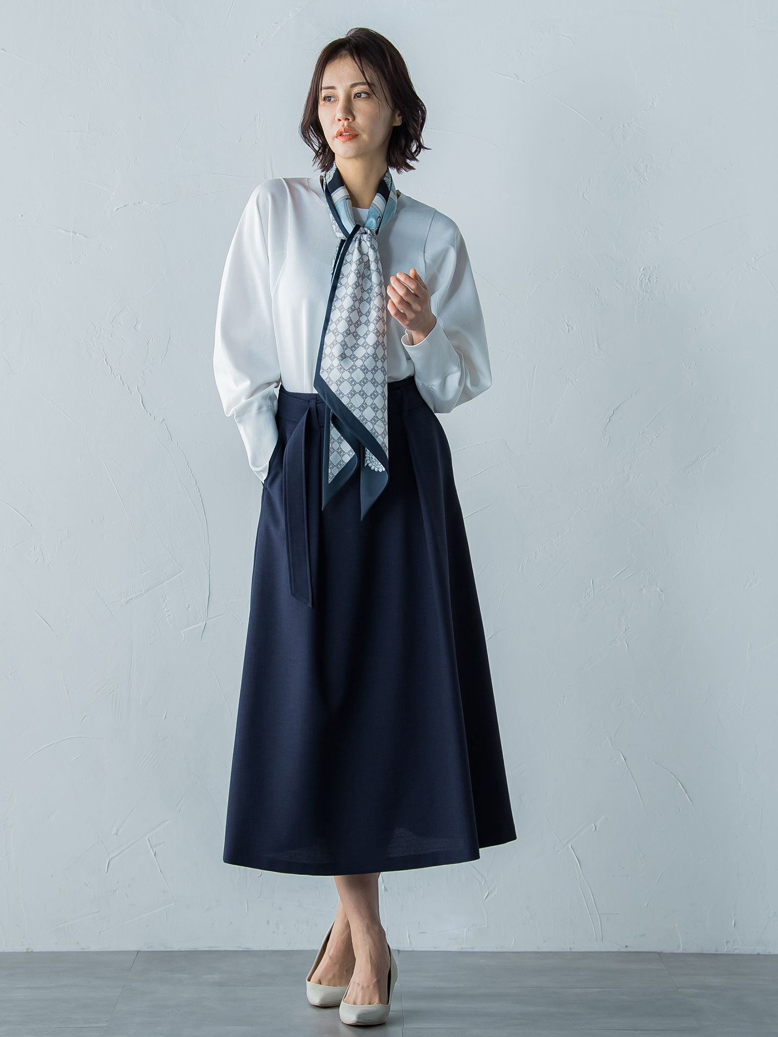 【洗えるニット】フォルムスリーブニット
