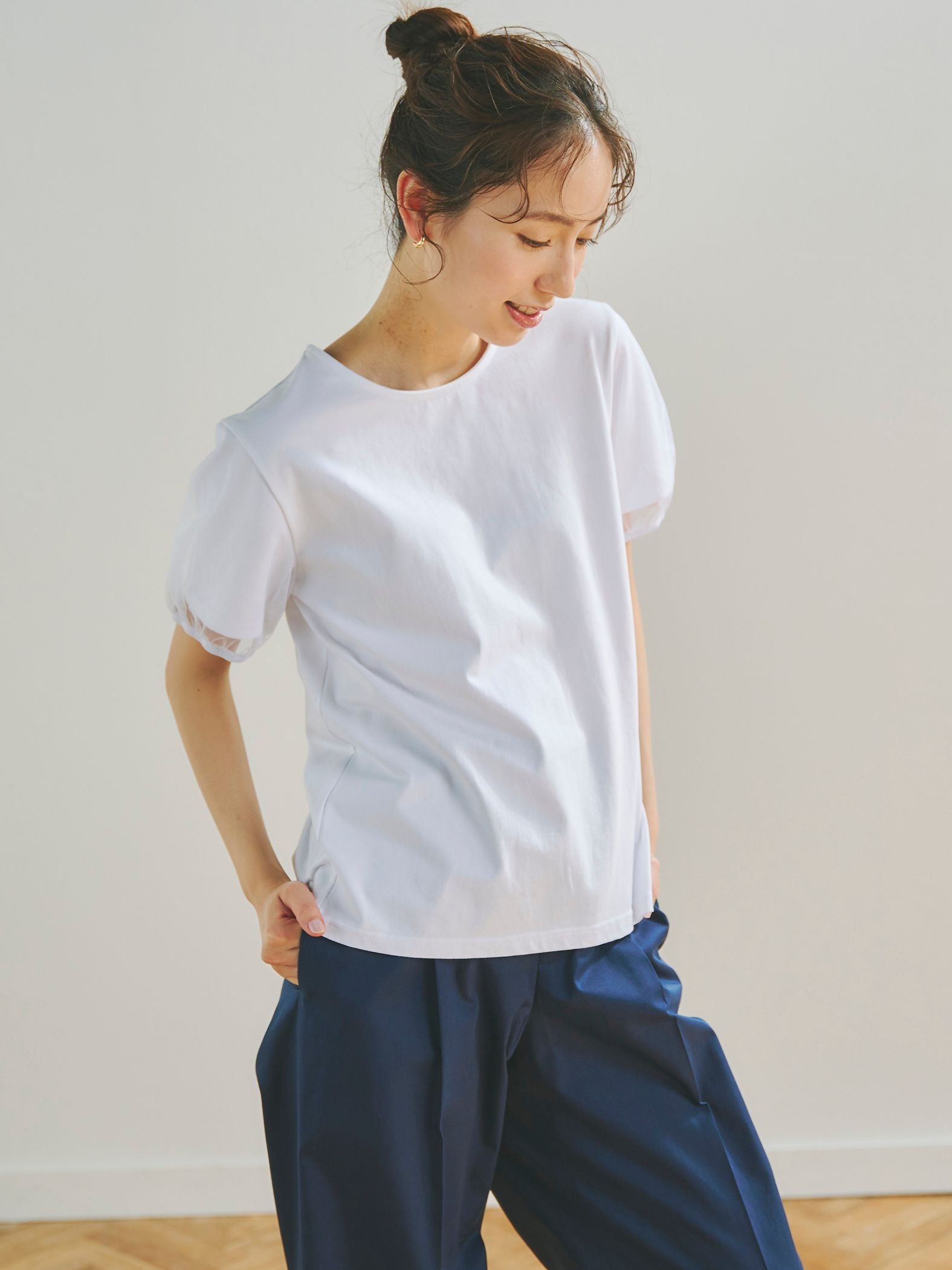 チュールビスチェ付きTシャツ