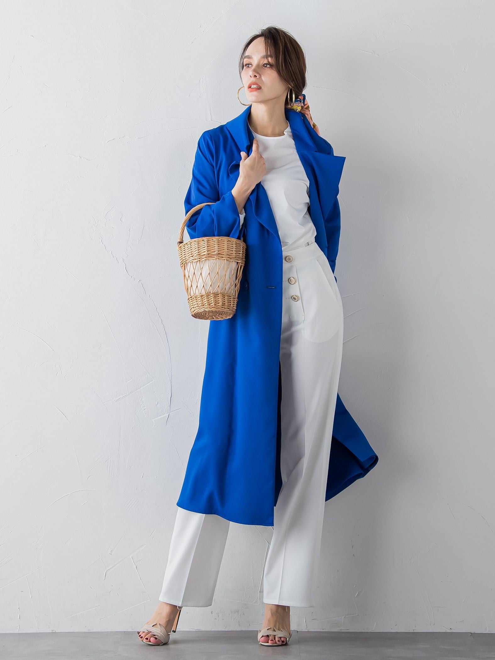 【ECOBLUE】タスランストレッチワイドパンツ≪洗濯機で洗える≫