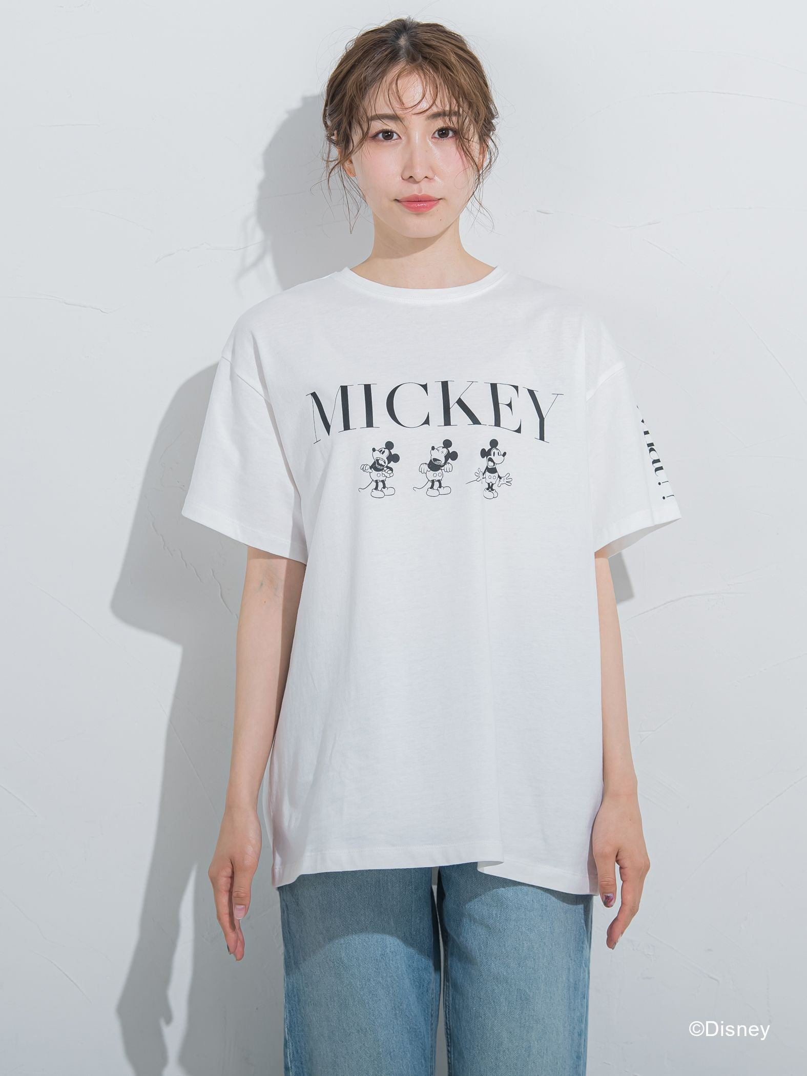 【DISNEY/ディズニー ミッキーマウス】MICKEYオーバーサイズTシャツ《洗濯機で洗える》
