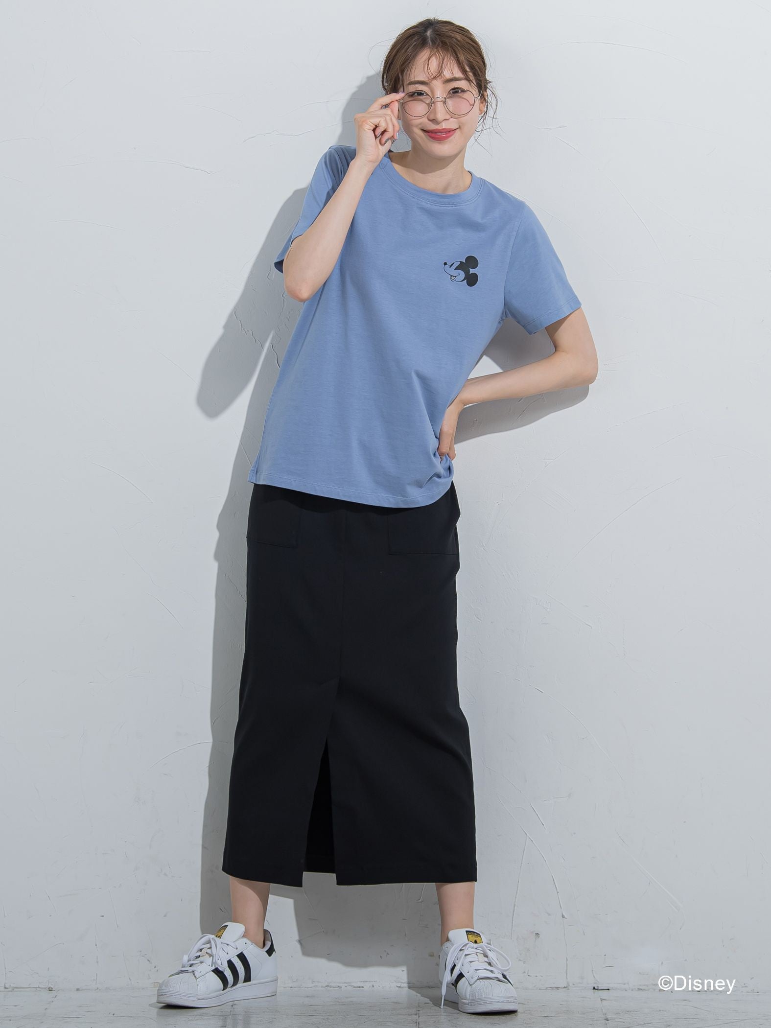 【DISNEY/ディズニー ミッキーマウス】MICKEYコンパクトサイズTシャツ《洗濯機で洗える》