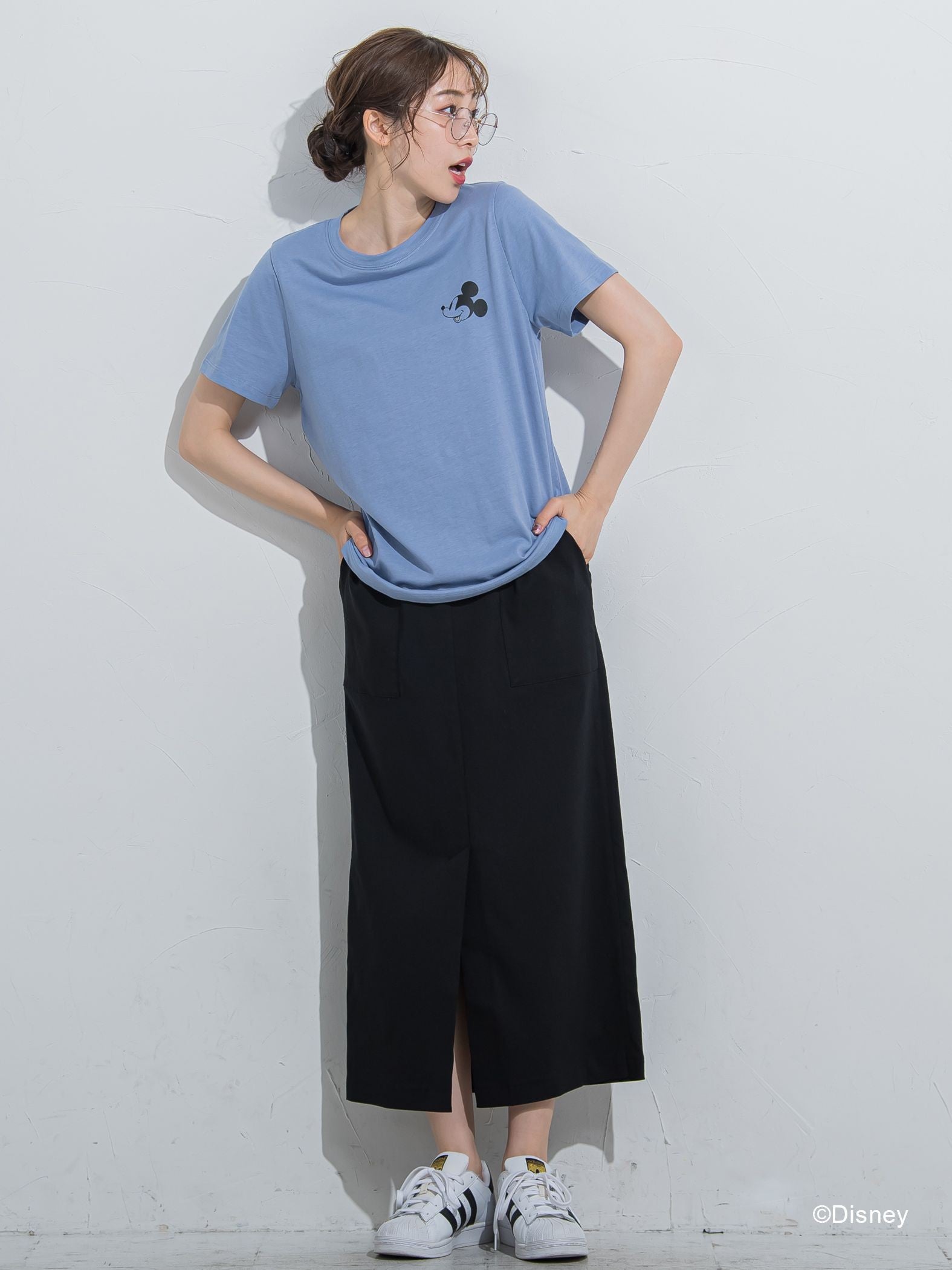 【DISNEY/ディズニー ミッキーマウス】MICKEYコンパクトサイズTシャツ《洗濯機で洗える》