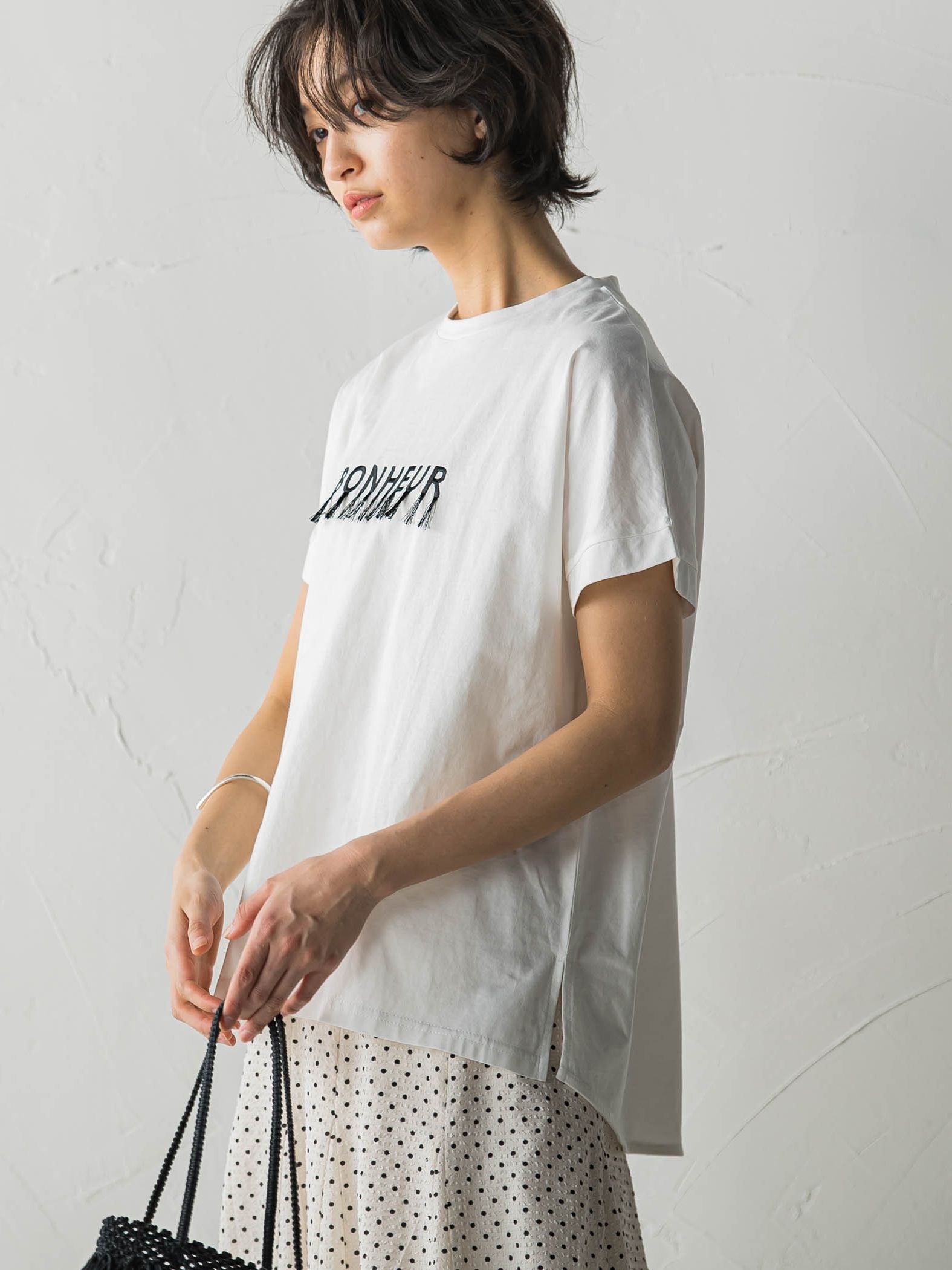 フリンジロゴTシャツ≪洗濯機で洗える≫